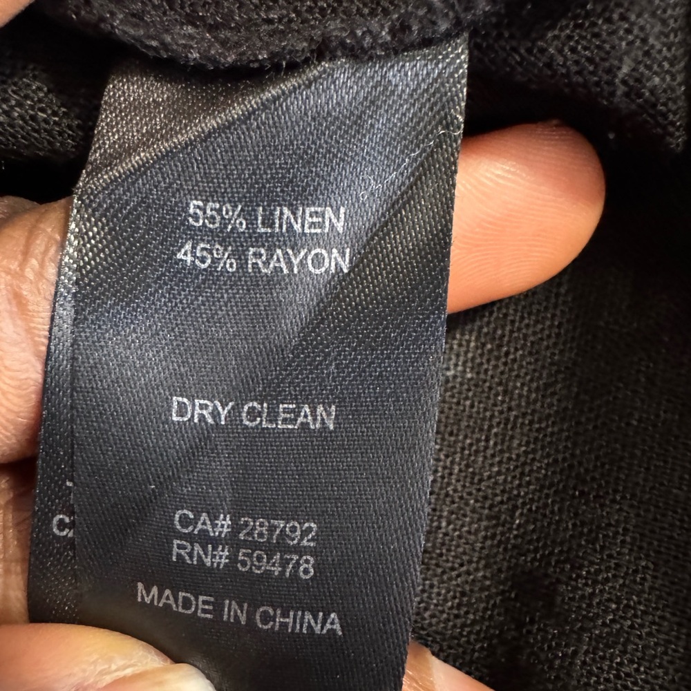 Joie Black Linen Blend Straight Skirt Sz 12 - Picture 5 of 8